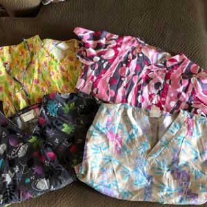 Colorful scrub tops